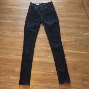 Super high waisted dark wash skinny jeans